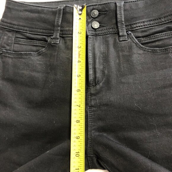 Bootlegger Black Push Up High Rise Double Button Skinny Jeans Size 26 - Picture 11 of 13